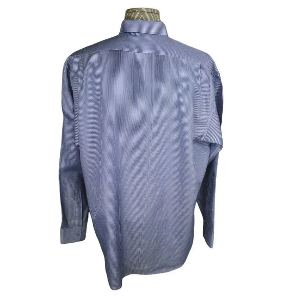 Nautica Button  Down Dress Shirt, White Blue Stripes Business, Office, Work - Picture 6 of 8